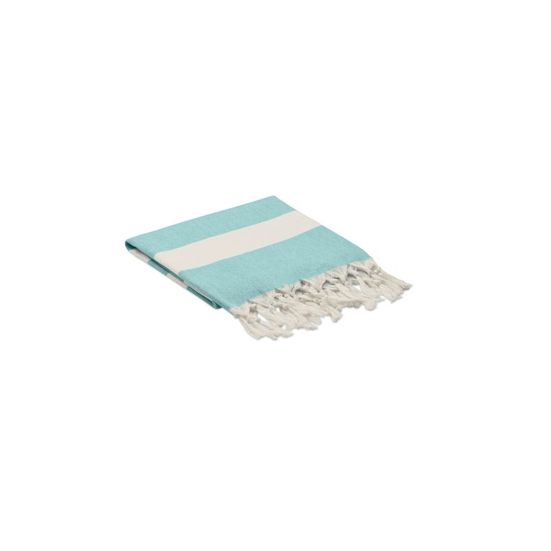 Fouta  et élégante personnalisée 140 gr/m² AGOURA Matières : coton recyclé Couleurs : turquoise cadeau affaires élégant