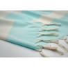 Fouta  et élégante personnalisée 140 gr/m² AGOURA Matières : coton recyclé Couleurs : turquoise objet promo petit budget