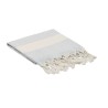 Fouta  et élégante personnalisée 140 gr/m² AGOURA Matières : coton recyclé Couleurs : gris marquage couleur éclatante