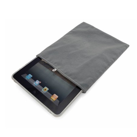 Housse personnalisée  pour tablette Mega Matières : microfibre Couleurs : gris marquage laser ultra précis