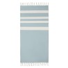 Fouta  et élégante personnalisée 140 gr/m² AGOURA Matières : coton recyclé Couleurs : bleu personnalisable avec votre logo