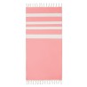 Fouta  et élégante personnalisée 140 gr/m² AGOURA Matières : coton recyclé Couleurs : rouge marquage laser ultra précis