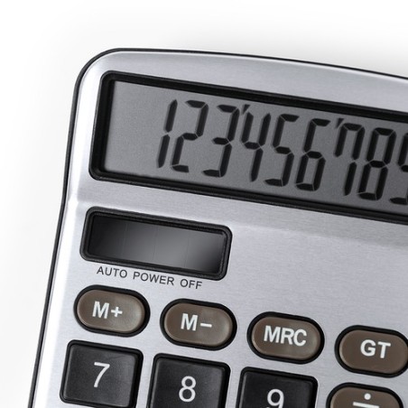 Calculatrice Personnalisée Éco-responsable avec Précision et Design Tueris pas cher Matières : aluminium Couleurs : gris goodies