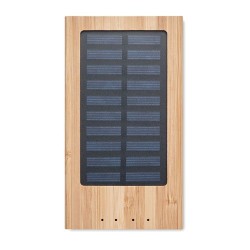 Powerbank solaire  personnalisée 4000 mAh - ARENA SOLAR Matières : bambou Couleurs : bois goodies publicitaire événementiel