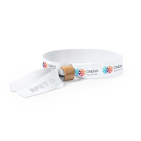 Bracelet Éco-responsable Personnalisé Événementiel - Broch Matières : bambou Couleurs : blanc goodies personnalisé en stock
