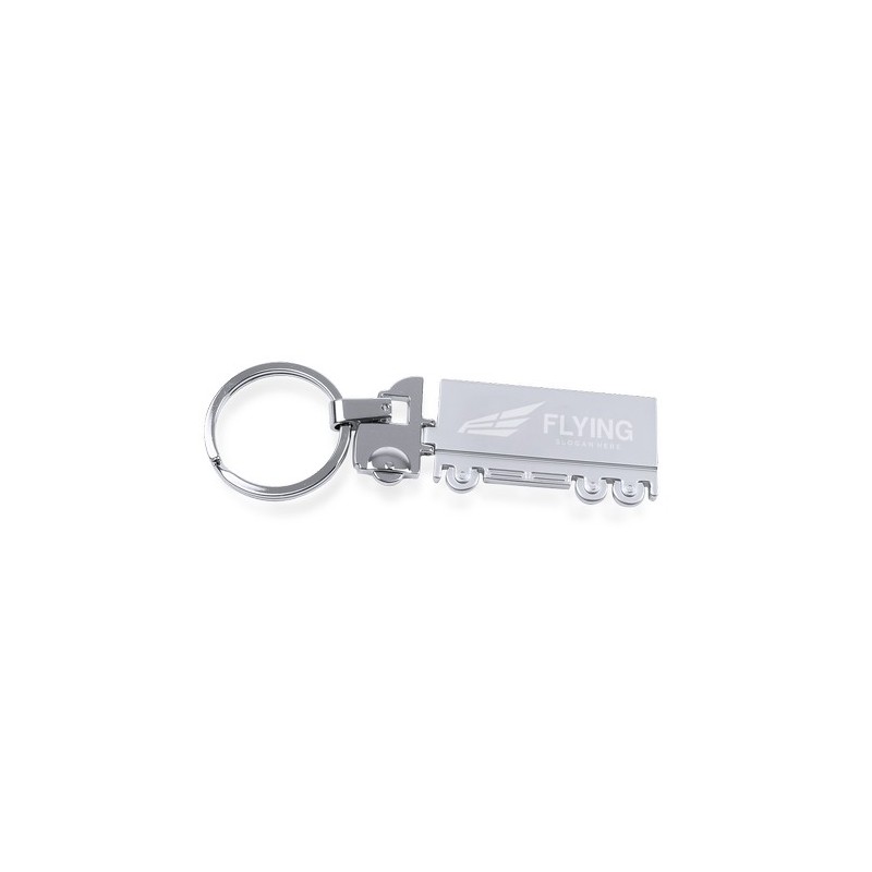 Porte-Clés Personnalisé Ecologique Trailer Matières : métal objet promotionnel éco-responsable