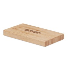 Powerbank solaire  personnalisée 4000 mAh - ARENA SOLAR Matières : bambou Couleurs : bois impression haute définition