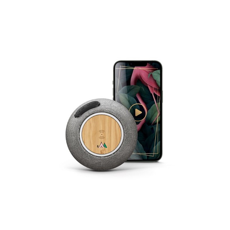 Enceinte Bluetooth 5W et chargeur à induction 15W personnalisé high-tech goodies publicitaire événementiel