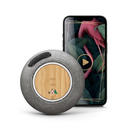 Enceinte Bluetooth 5W et chargeur à induction 15W personnalisé high-tech goodies publicitaire événementiel