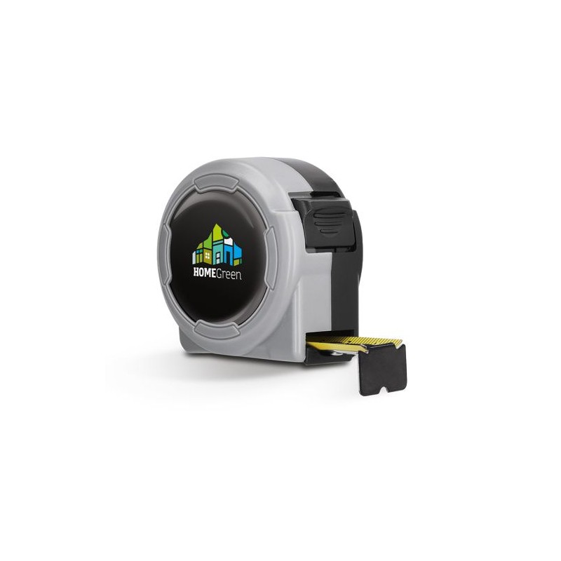 Mètre Ruban Jaune Pratique 5 m x 19 mm en Coque Plastique - Outil Publicitaire Personnalisé objet promotionnel éco-responsable