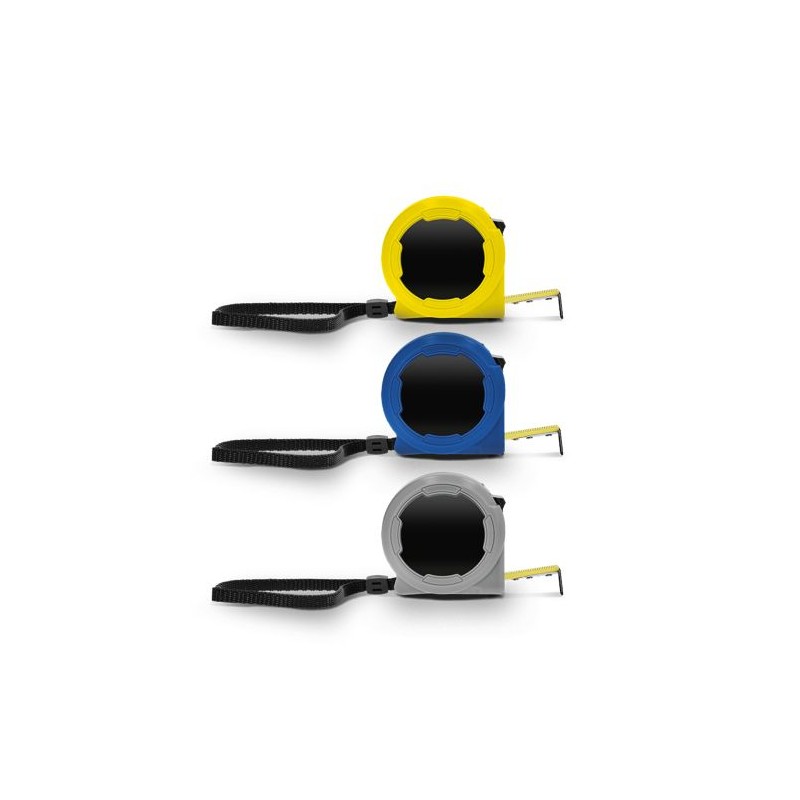 Mètre Ruban Jaune Pratique 5 m x 19 mm en Coque Plastique - Outil Publicitaire Personnalisé goodies publicitaire événementiel