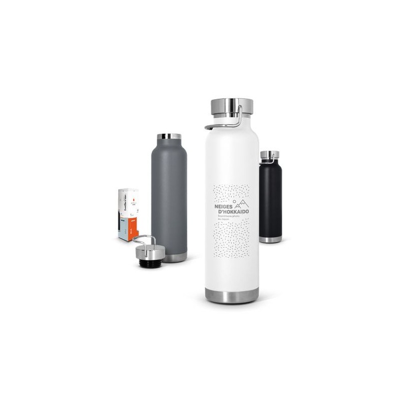 Gourde isotherme double-paroi en inox 65 cl personnalisable cadeau entreprise pas cher