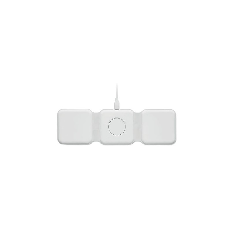 Chargeur pliable personnalisé 3 en 1 - ORIO Matières : ABS Couleurs : blanc personnalisable avec votre logo