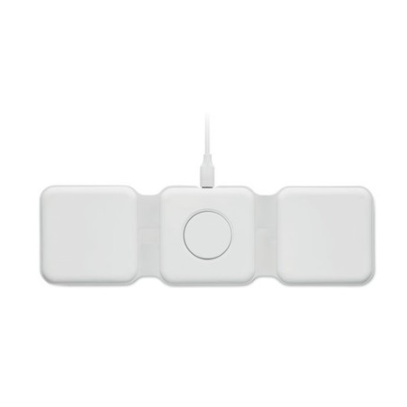 Chargeur pliable personnalisé 3 en 1 - ORIO Matières : ABS Couleurs : blanc personnalisable avec votre logo