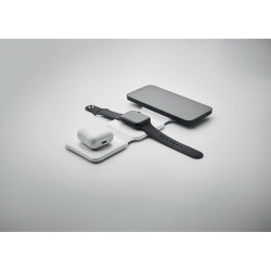 Chargeur pliable personnalisé 3 en 1 - ORIO Matières : ABS Couleurs : blanc livraison express 24h 48h