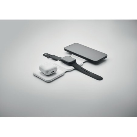 Chargeur pliable personnalisé 3 en 1 - ORIO Matières : ABS Couleurs : blanc livraison express 24h 48h