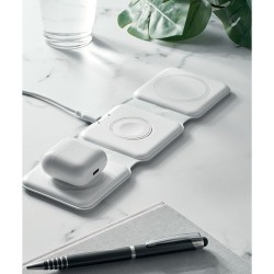 Chargeur pliable personnalisé 3 en 1 - ORIO Matières : ABS Couleurs : blanc cadeau collaborateur premium