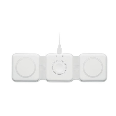 Chargeur pliable personnalisé 3 en 1 - ORIO Matières : ABS Couleurs : blanc accessoire événementiel unique