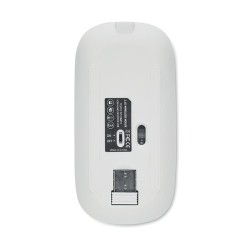 Souris sans fil rechargeable  personnalisée - CURVY C Matières : ABS recyclé Couleurs : blanc 2
