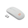 Souris sans fil rechargeable  personnalisée - CURVY C Matières : ABS recyclé Couleurs : blanc cadeau collaborateur premium