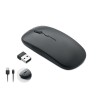 Souris sans fil rechargeable  personnalisée - CURVY C Matières : ABS recyclé Couleurs : noir personnalisable avec votre logo