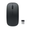 Souris sans fil rechargeable  personnalisée - CURVY C Matières : ABS recyclé Couleurs : noir impression haute définition