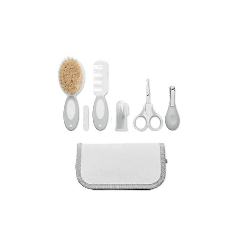 Set de toilette pratique et personnalisée pour bébé - 6 pièces pas cher Matières : PET Couleurs : blanc personnalisable avec vot