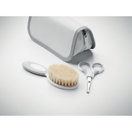 Set de toilette pratique et personnalisée pour bébé - 6 pièces pas cher Matières : PET Couleurs : blanc marquage laser ultra pré