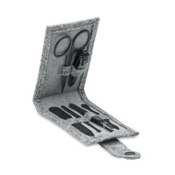 Set de manucure personnalisé  6 pièces - NAILKIT FELT Matières : PET recyclé Couleurs : gris