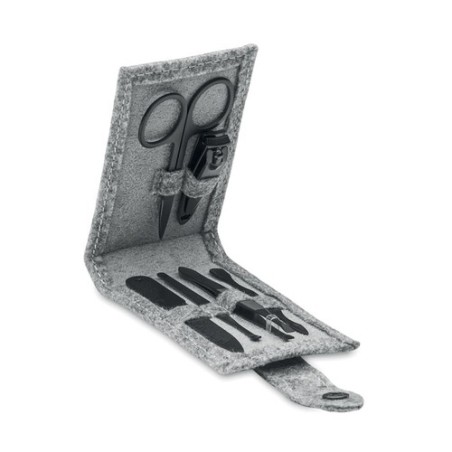 Set de manucure personnalisé  6 pièces - NAILKIT FELT Matières : PET recyclé Couleurs : gris