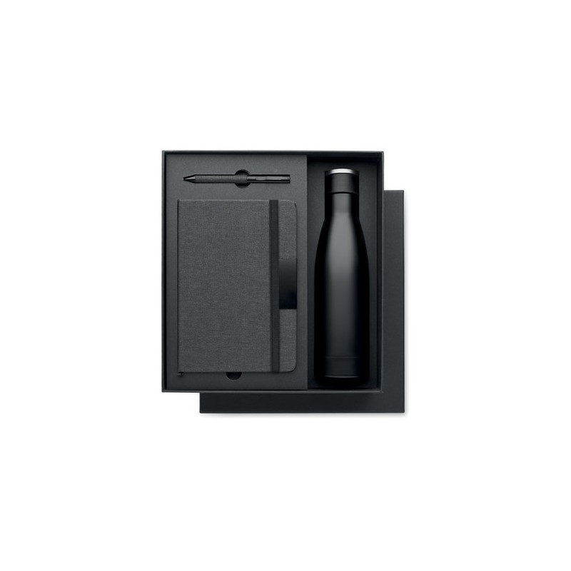 Set cadeau de luxe personnalisé  3 pièces - YOKOSO Matières : papier Couleurs : noir cadeau entreprise pas cher
