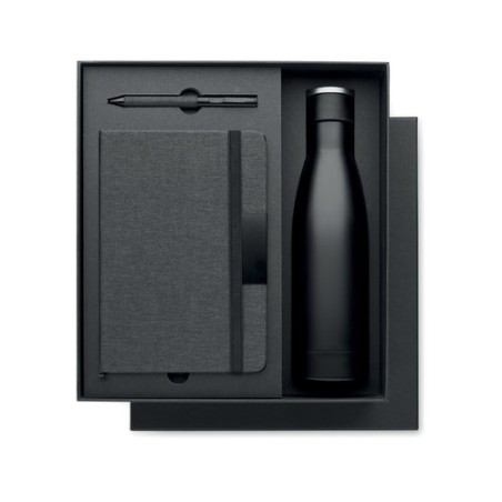 Set cadeau de luxe personnalisé  3 pièces - YOKOSO Matières : papier Couleurs : noir cadeau entreprise pas cher