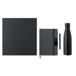 Set cadeau de luxe personnalisé  3 pièces - YOKOSO Matières : papier Couleurs : noir goodies publicitaire événementiel
