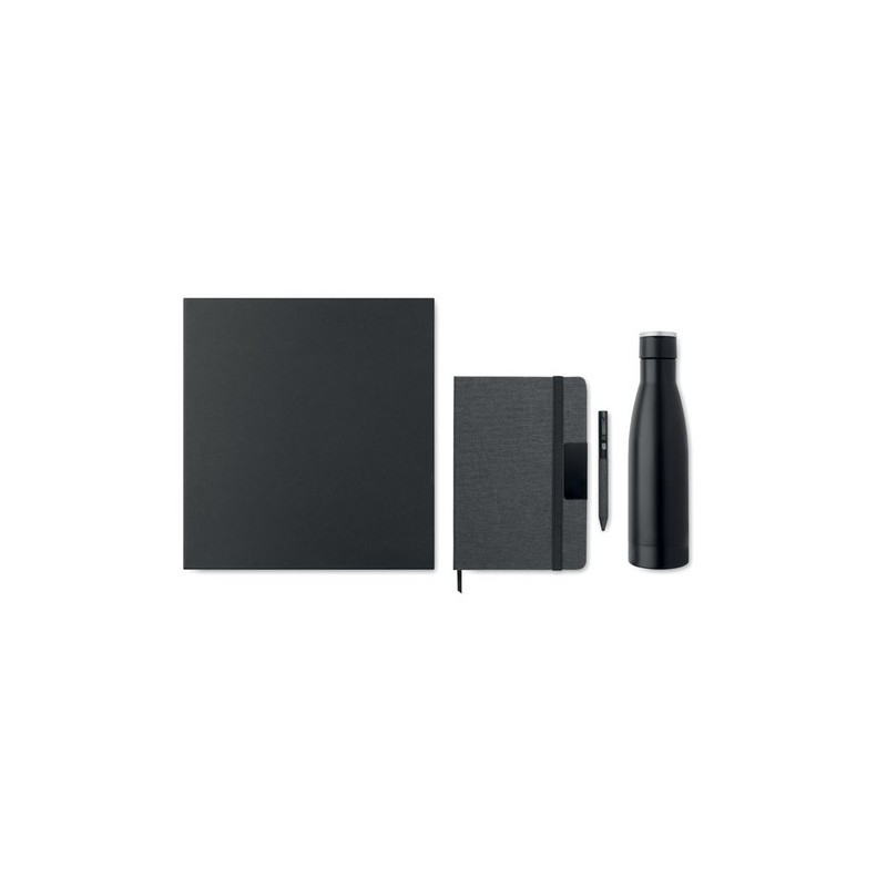 Set cadeau de luxe personnalisé  3 pièces - YOKOSO Matières : papier Couleurs : noir goodies publicitaire événementiel