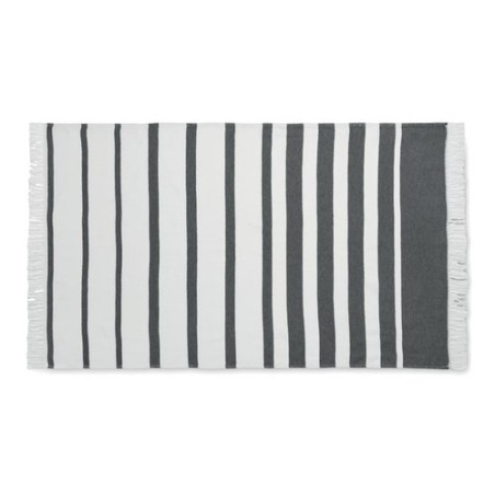 Serviette de plage  personnalisée 100x170cm - SEAQUAL® Matières : coton recyclé Couleurs : gris livraison express 24h 48h