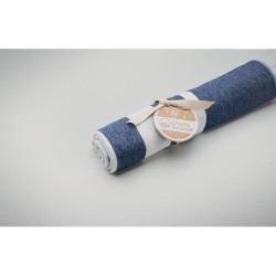 Serviette de plage  personnalisée 100x170cm - SEAQUAL® Matières : coton recyclé Couleurs : bleu objet publicitaire robuste