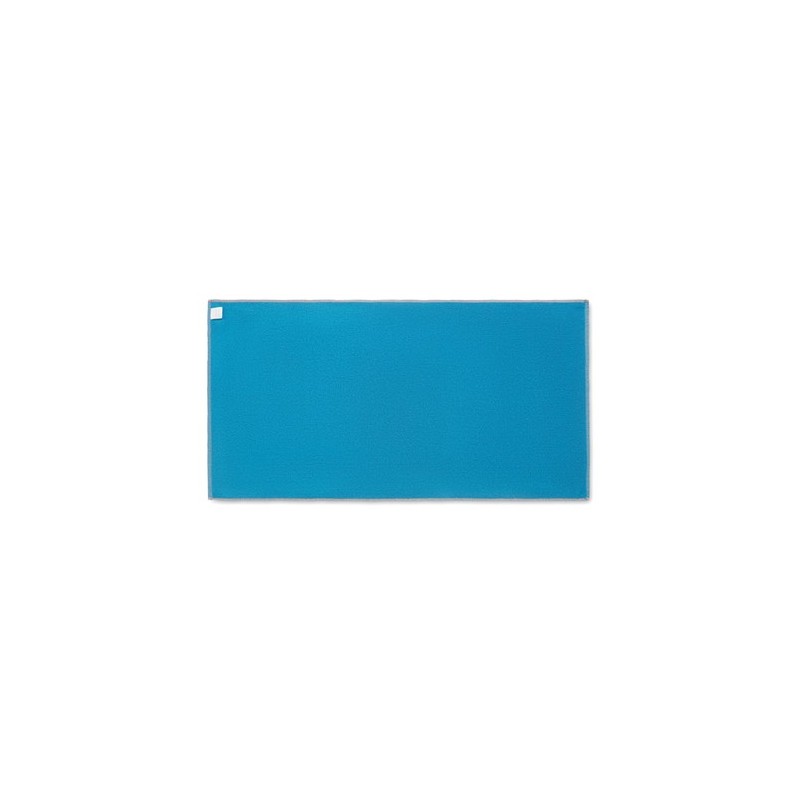 Serviette de bain  personnalisée 70x140cm - SEAQUAL® Matières : coton recyclé Couleurs : turquoise marquage laser ultra précis