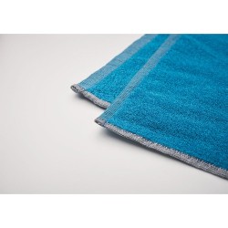 Serviette de bain  personnalisée 70x140cm - SEAQUAL® Matières : coton recyclé Couleurs : turquoise personnalisation sur mesure