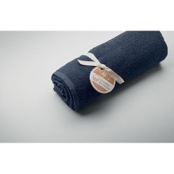 Serviette de bain  personnalisée 70x140cm - SEAQUAL® Matières : coton recyclé Couleurs : bleu objet publicitaire robuste
