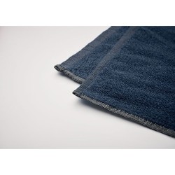 Serviette de bain  personnalisée 70x140cm - SEAQUAL® Matières : coton recyclé Couleurs : bleu marquage couleur éclatante
