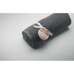 Serviette de bain  personnalisée 70x140cm - SEAQUAL® Matières : coton recyclé Couleurs : gris cadeau client original