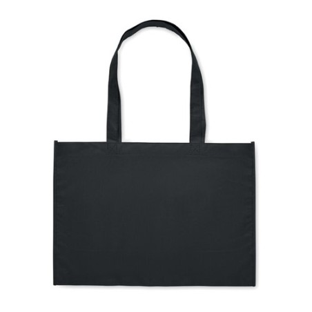 Sac shopping  en RPET non tissé - KAIMONO Matières : PET recyclé Couleurs : noir marquage laser ultra précis