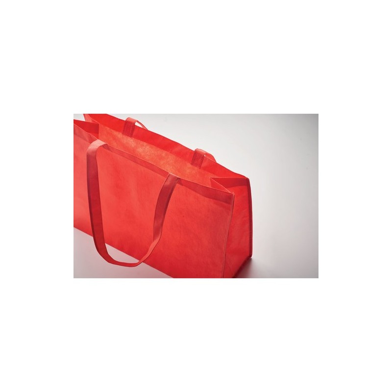 Sac shopping  en RPET non tissé - KAIMONO Matières : PET recyclé Couleurs : rouge marquage couleur éclatante