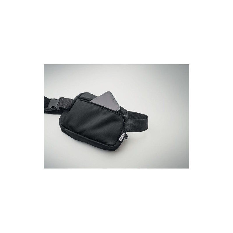 Sac banane  en polyester 300D personnalisée TOSHI Matières : PET recyclé Couleurs : noir livraison express 24h 48h