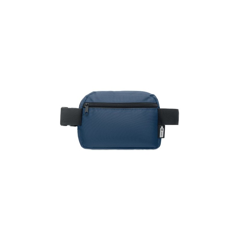 Sac banane  en polyester 300D personnalisée TOSHI Matières : PET recyclé Couleurs : bleu marquage laser ultra précis