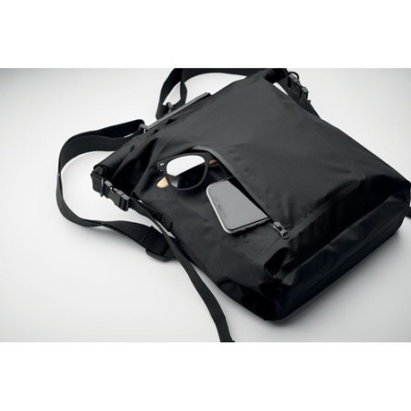 Sac à dos enroulable étanche personnalisable 30L SCUBAROLL Matières : PET recyclé Couleurs : noir goodies entreprise design