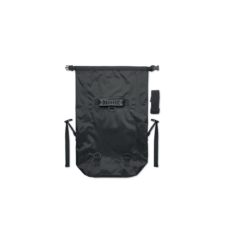 Sac à dos enroulable étanche personnalisable 30L SCUBAROLL Matières : PET recyclé Couleurs : noir objet publicitaire robuste