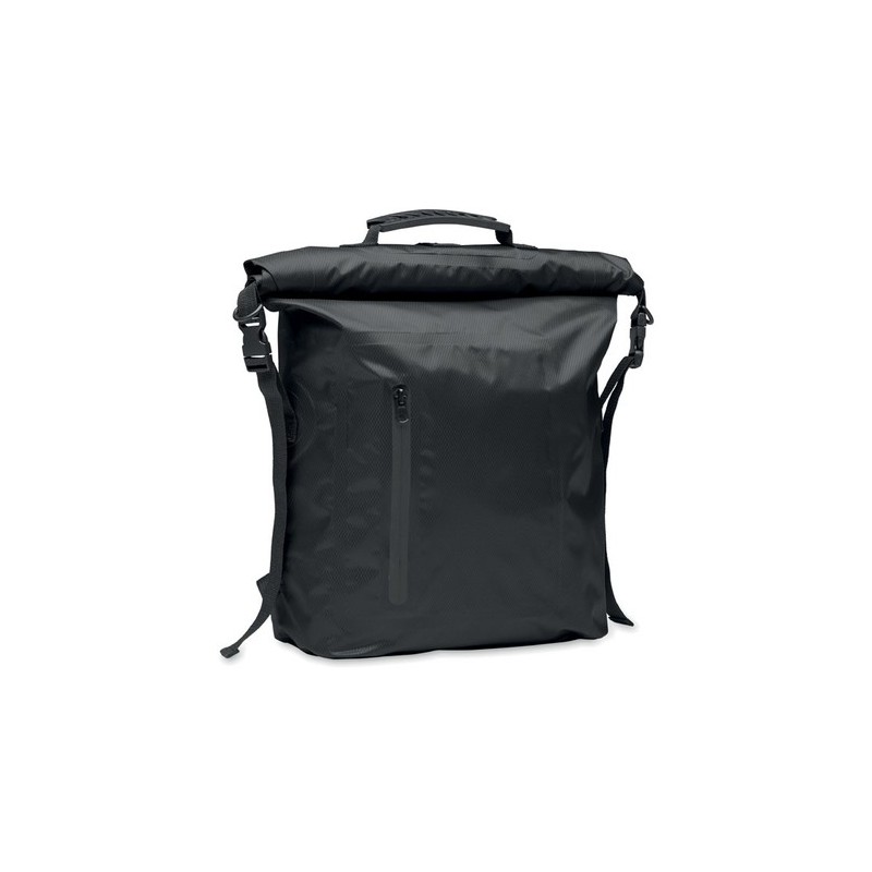 Sac à dos enroulable étanche personnalisable 30L SCUBAROLL Matières : PET recyclé Couleurs : noir marquage couleur éclatante
