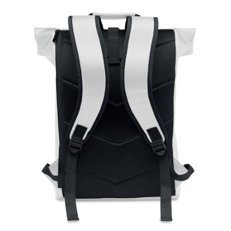 Sac à dos enroulable  en PU - BAI ROLL Matières : PU Couleurs : blanc marquage laser ultra précis