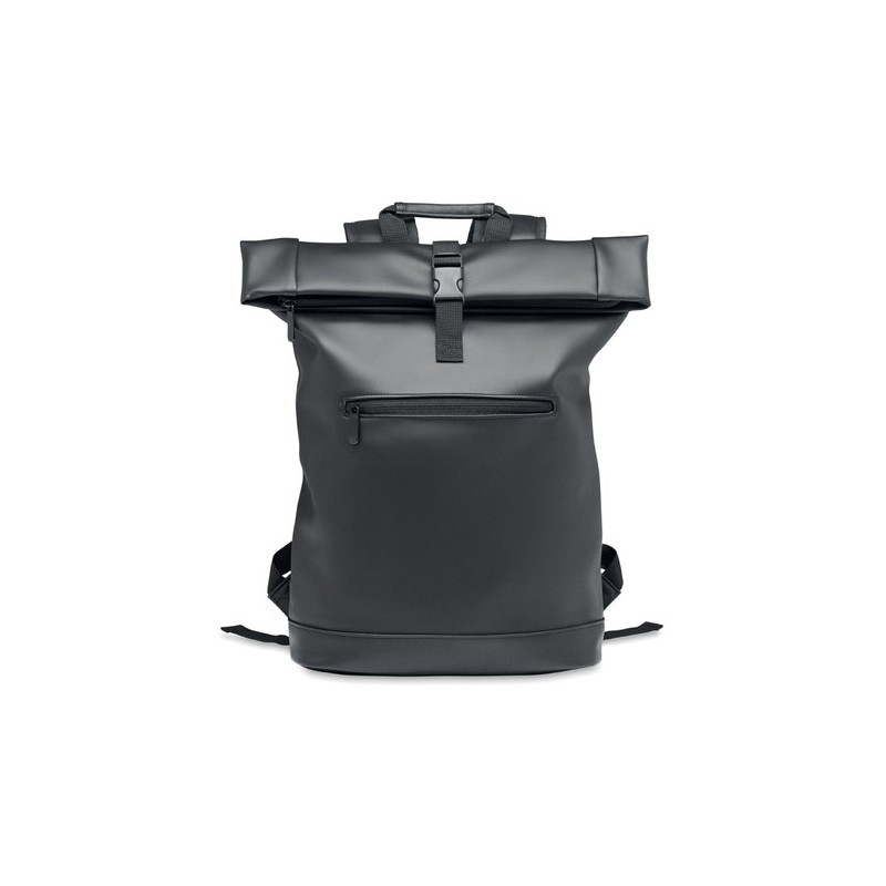 Sac à dos enroulable  en PU - BAI ROLL Matières : PU Couleurs : noir personnalisable avec votre logo